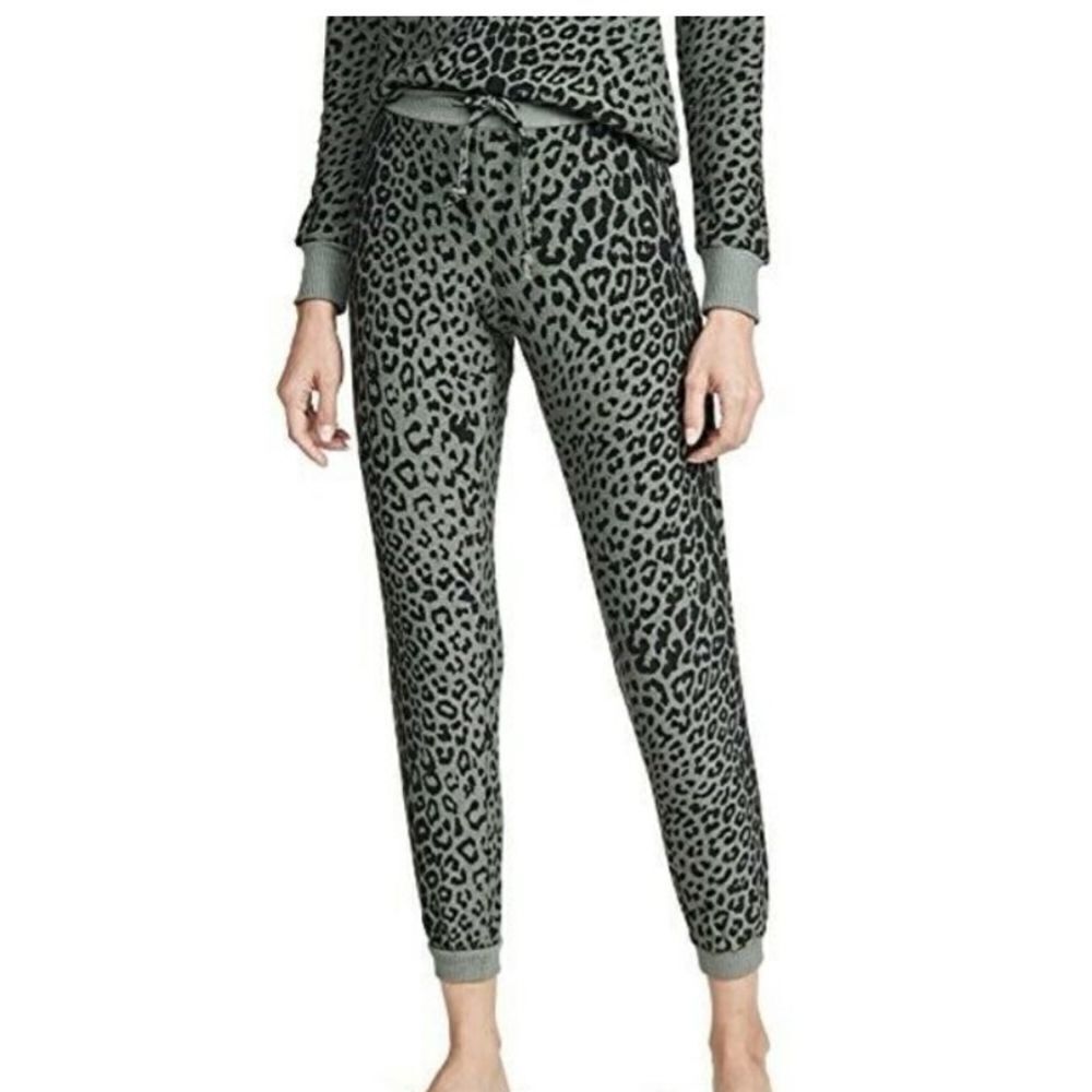 Chaser Leopard Print Cozy Drawstring Joggers Size 1X
